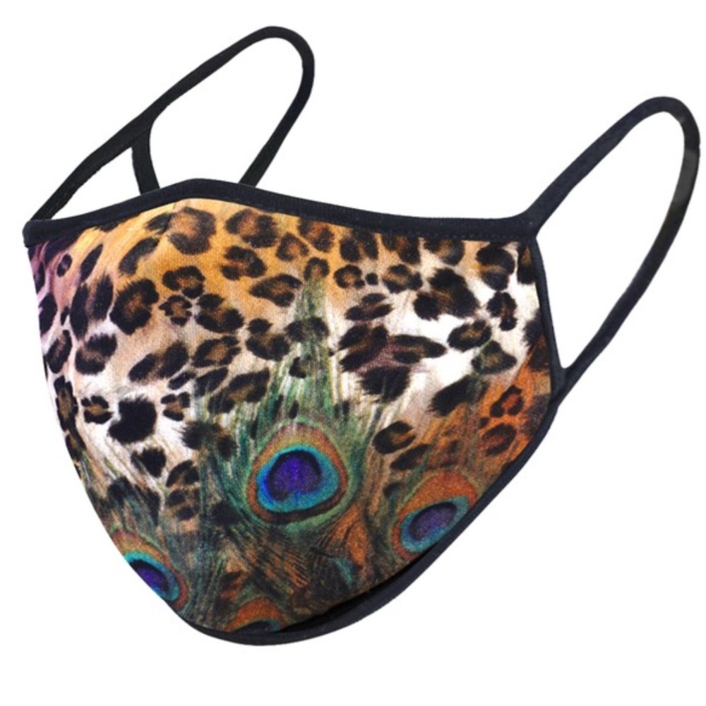 Leopard Peacock Face Mask - Picture 4 of 8